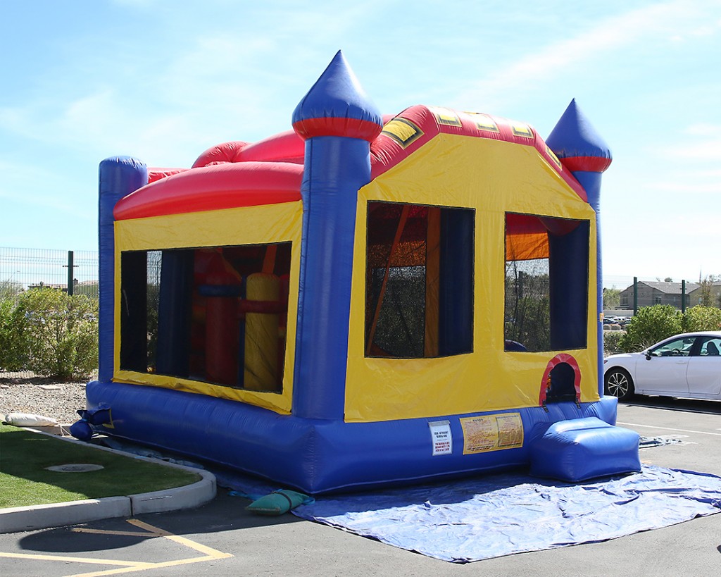 Mysterious bouncy house shows up at Sloan parking lot