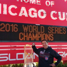 Tim with 2016 World Series Champions trophy